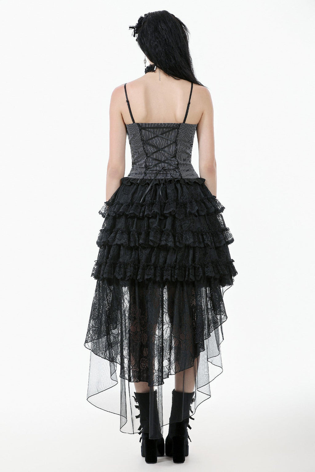 Pinstripe Satin Bow Doll Top