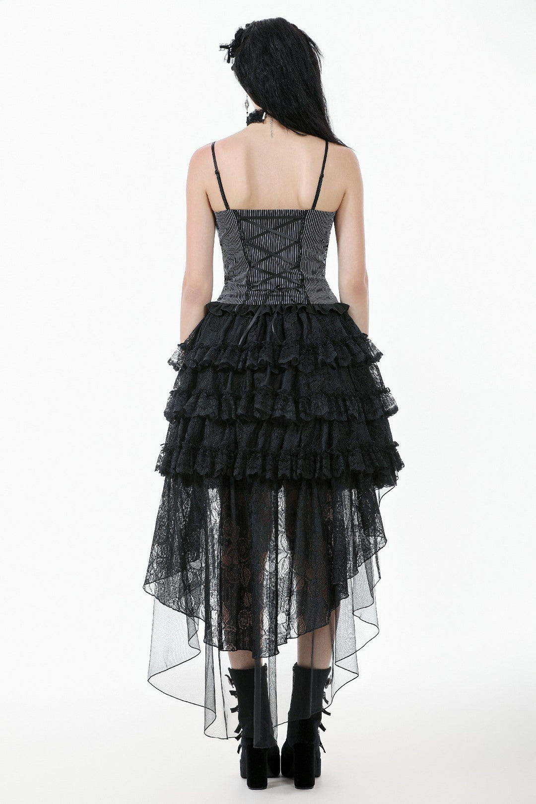 Pinstripe Satin Bow Doll Top