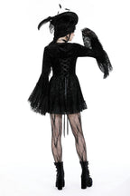 Velvet Lace Bell Sleeve Mini Dress