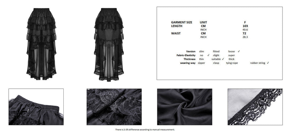 Pleated Hi-Lo Petticoat Skirt