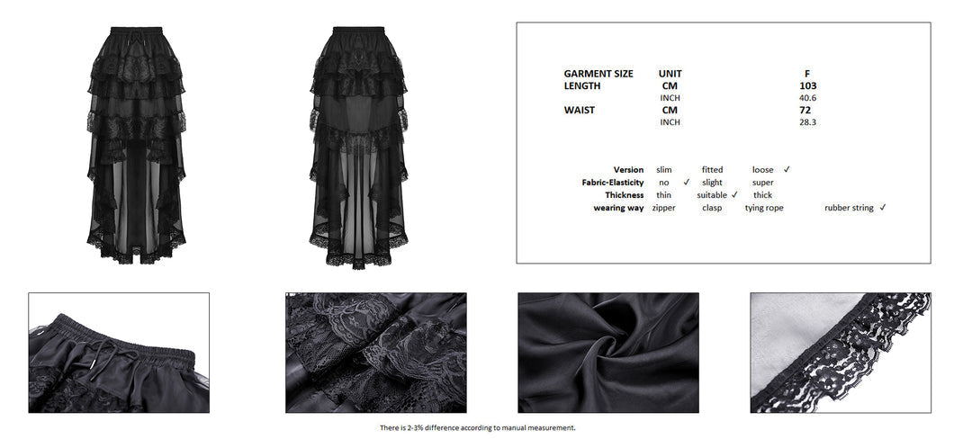 Pleated Hi-Lo Petticoat Skirt