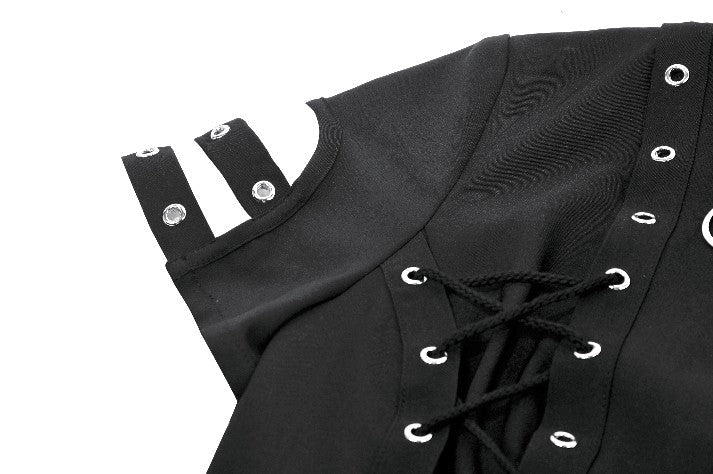 Ruptured Punk Eyelet Lace Up Shirt