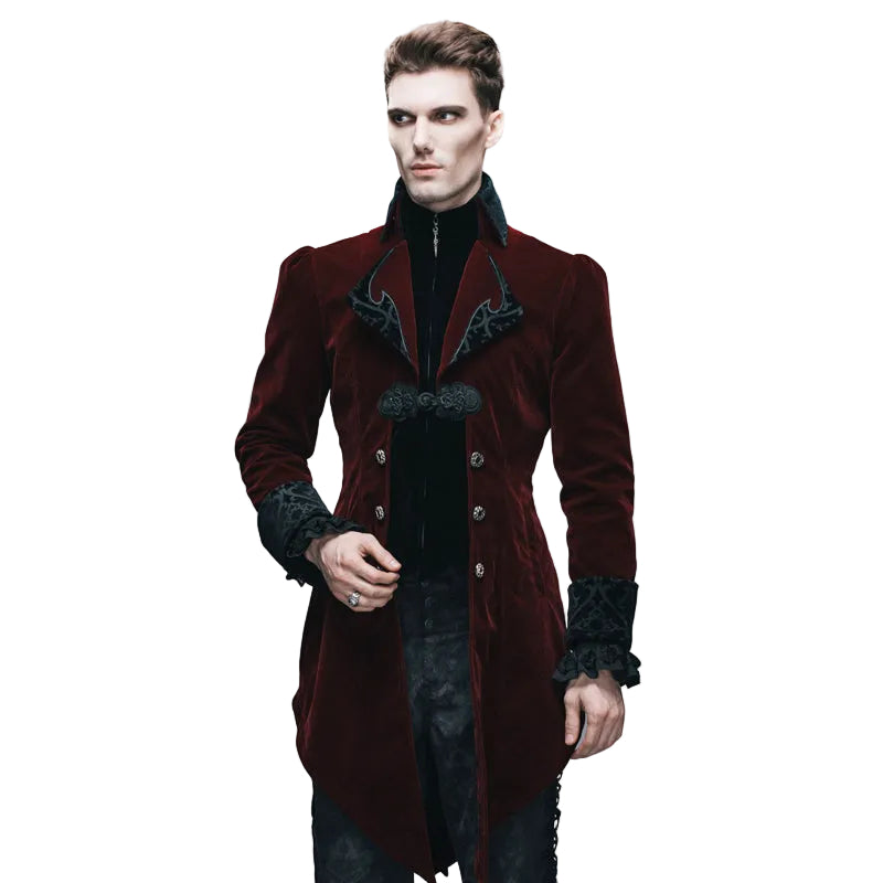 Burgundy Gothic Velvet Tailcoat