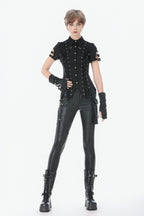 Ruptured Punk Eyelet Lace Up Shirt