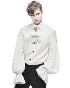 Steampunk High Neck Button Down Shirt