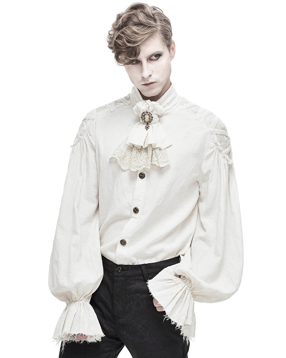 Steampunk High Neck Button Down Shirt