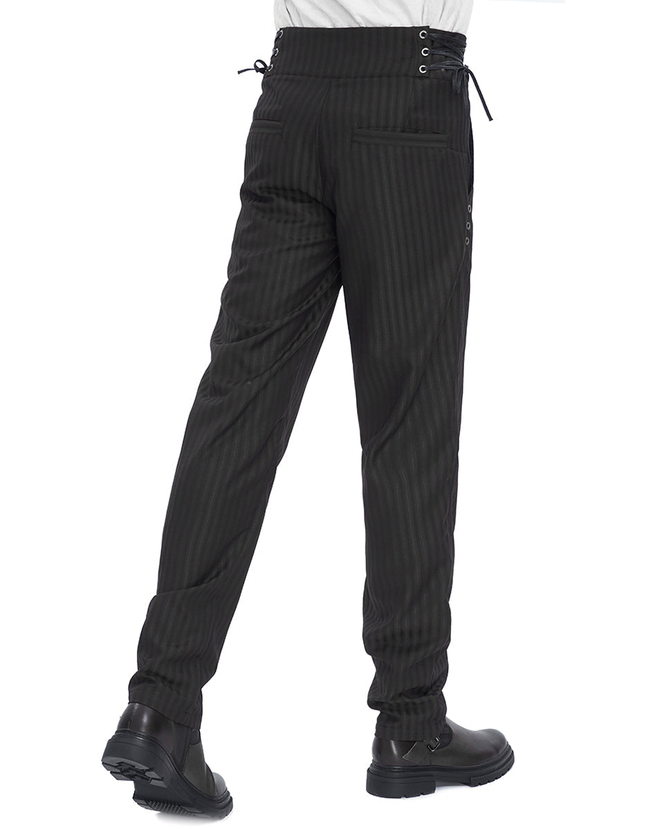 Pinstripe Button Trousers