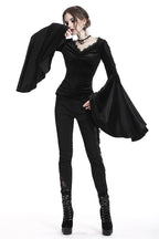 Velvet Big Bat Sleeve Blouse