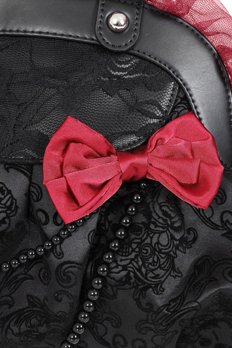 Patterned Frill & Bow Handbag