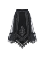 Velvet Hem Mesh Skirt