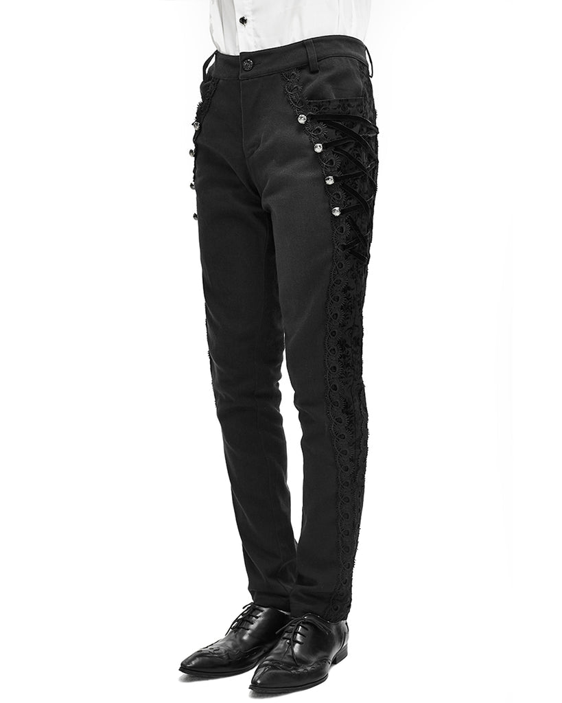Formal Side Button Lace Up Trouser