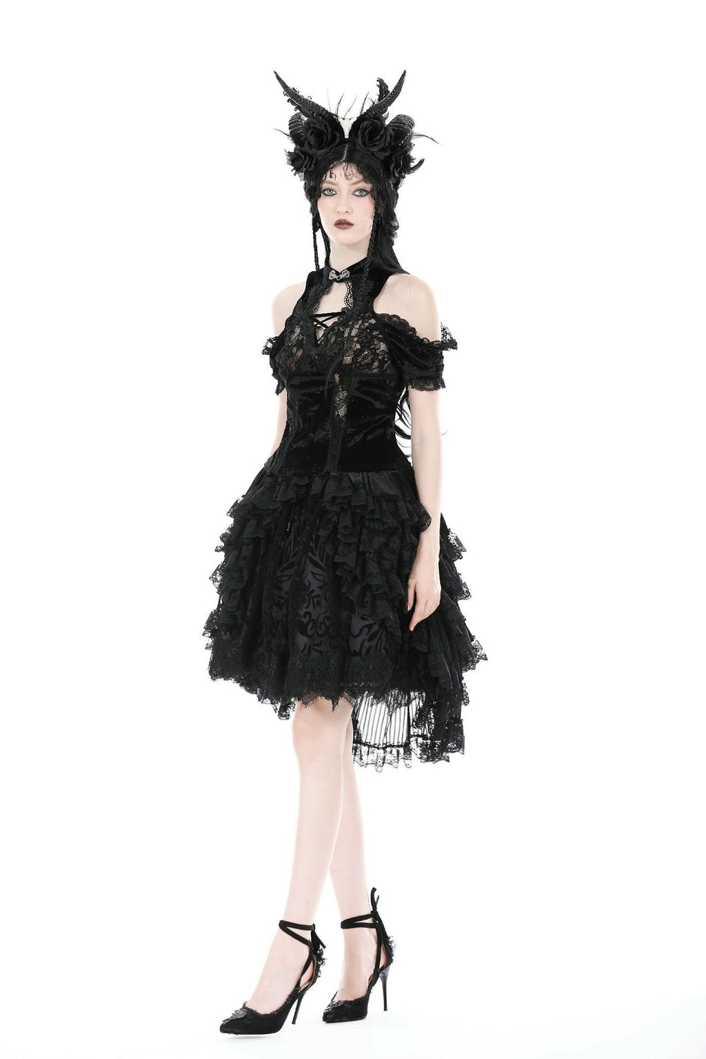 Short Hi-Lo Ruffle Tail Skirt