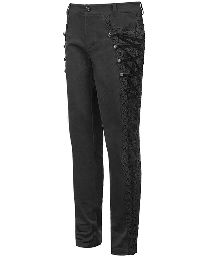 Formal Side Button Lace Up Trouser