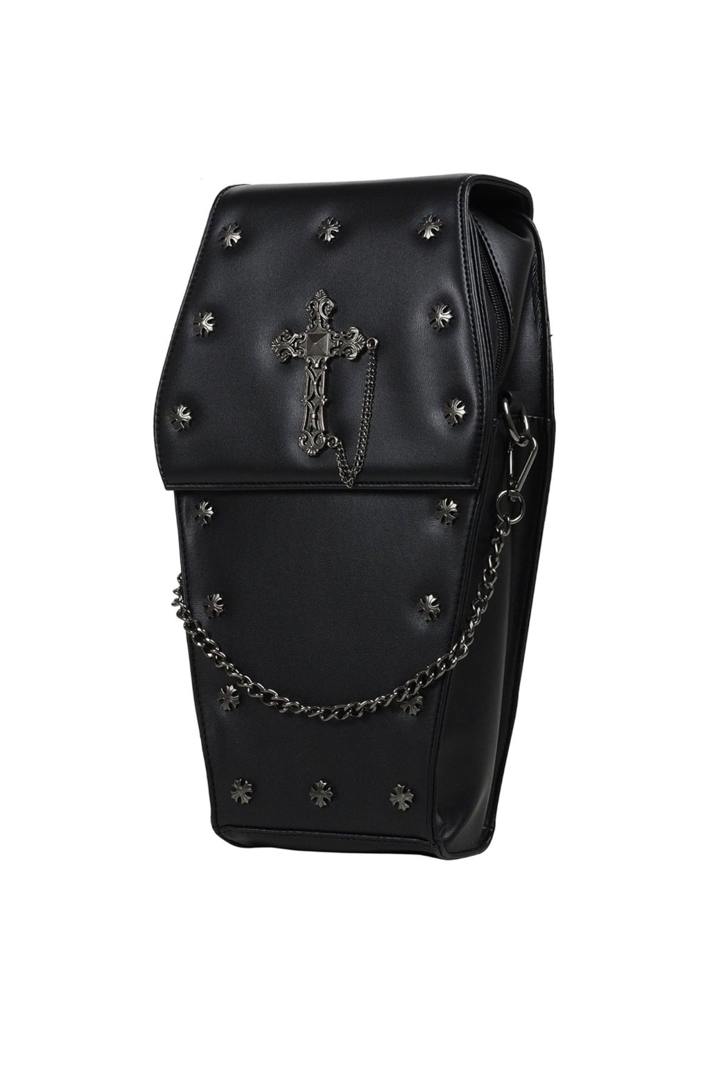 Large Coffin Chain Bag With Metal Crucifix