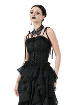 Lace Frill Ribbon Corset Top