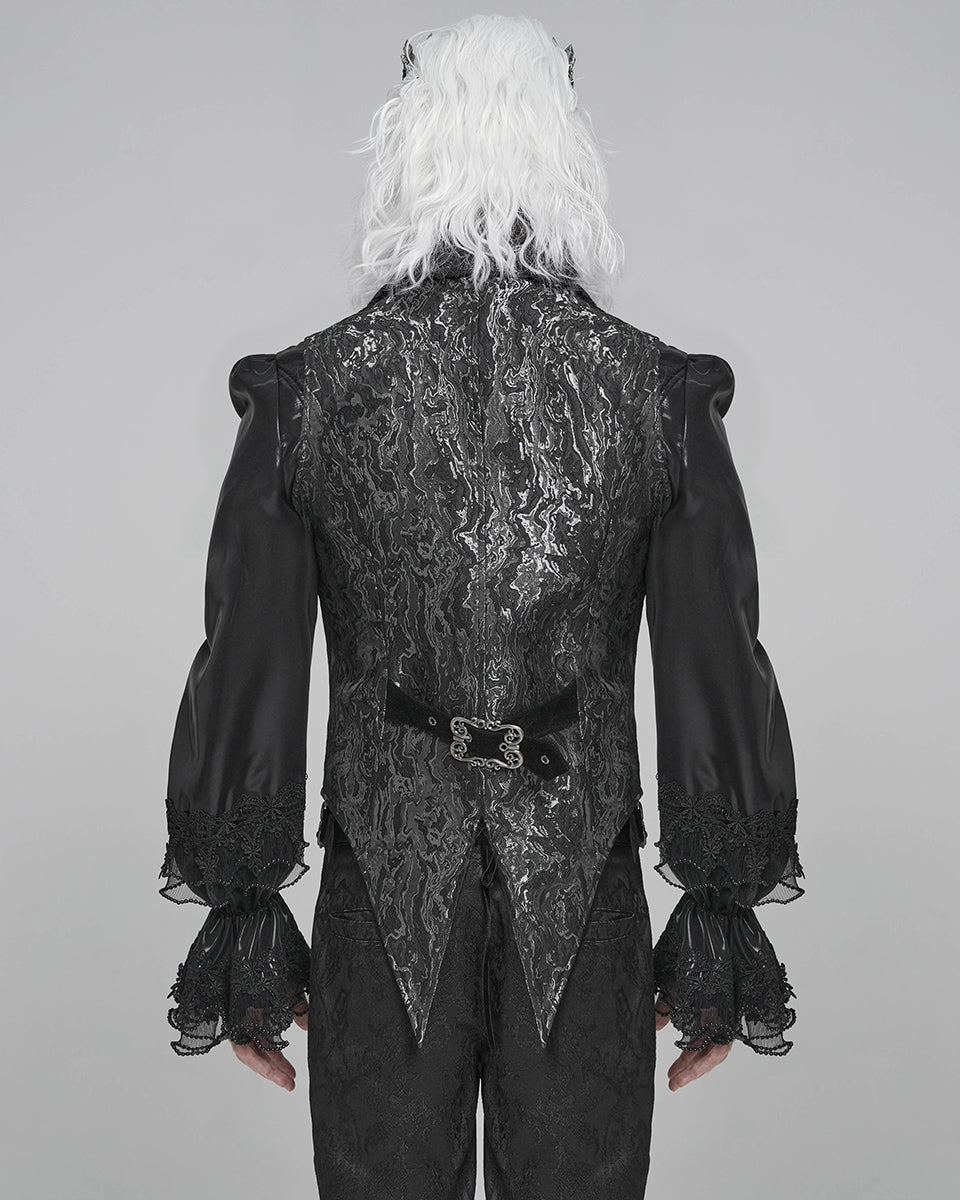 Men’s Jacquard Velvet Tailed Gothic Waistcoat