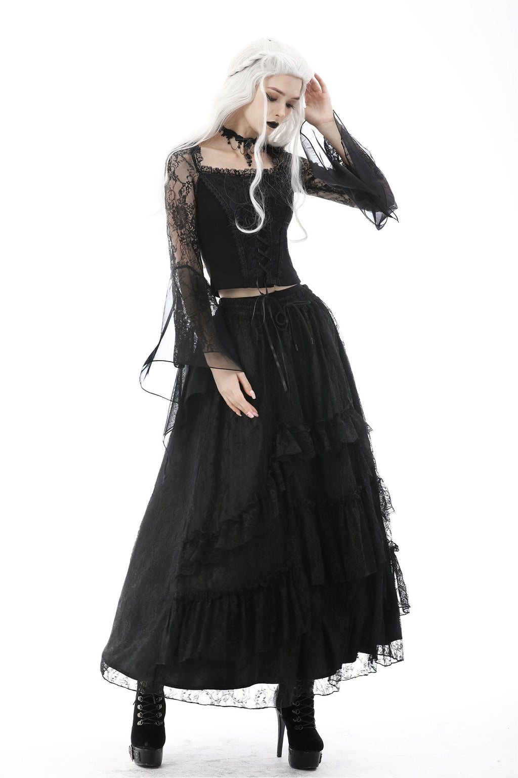 Frill Lace Long Skirt