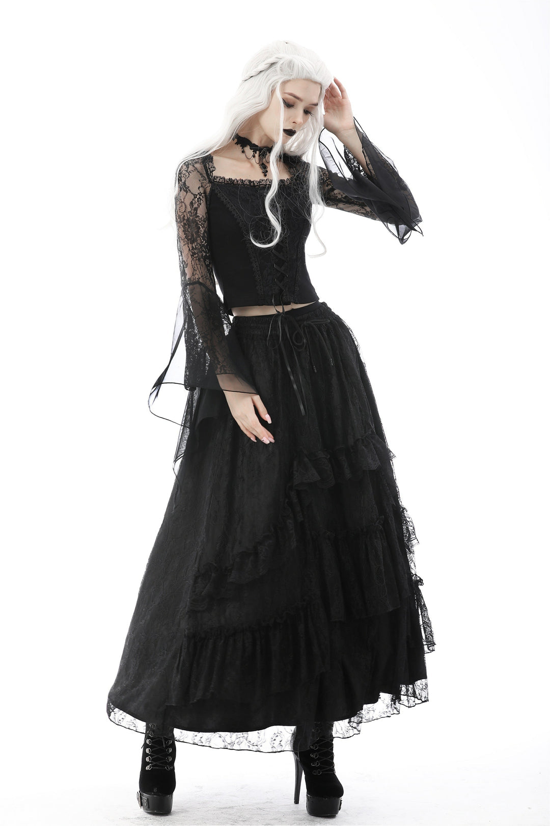 Frill Lace Long Skirt