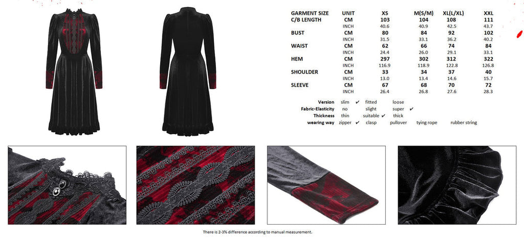 Vampire Scarlet Red Velvet Dress