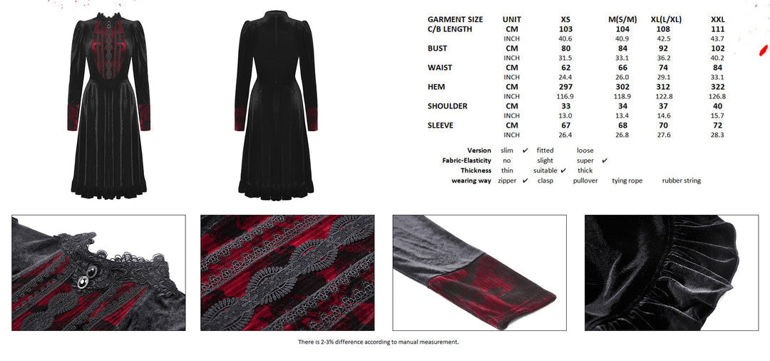 Vampire Scarlet Red Velvet Dress