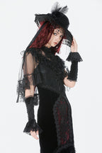 Sheer Mesh Laced Capelet