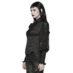 Ruffle High Neck Lace Gothic Blouse