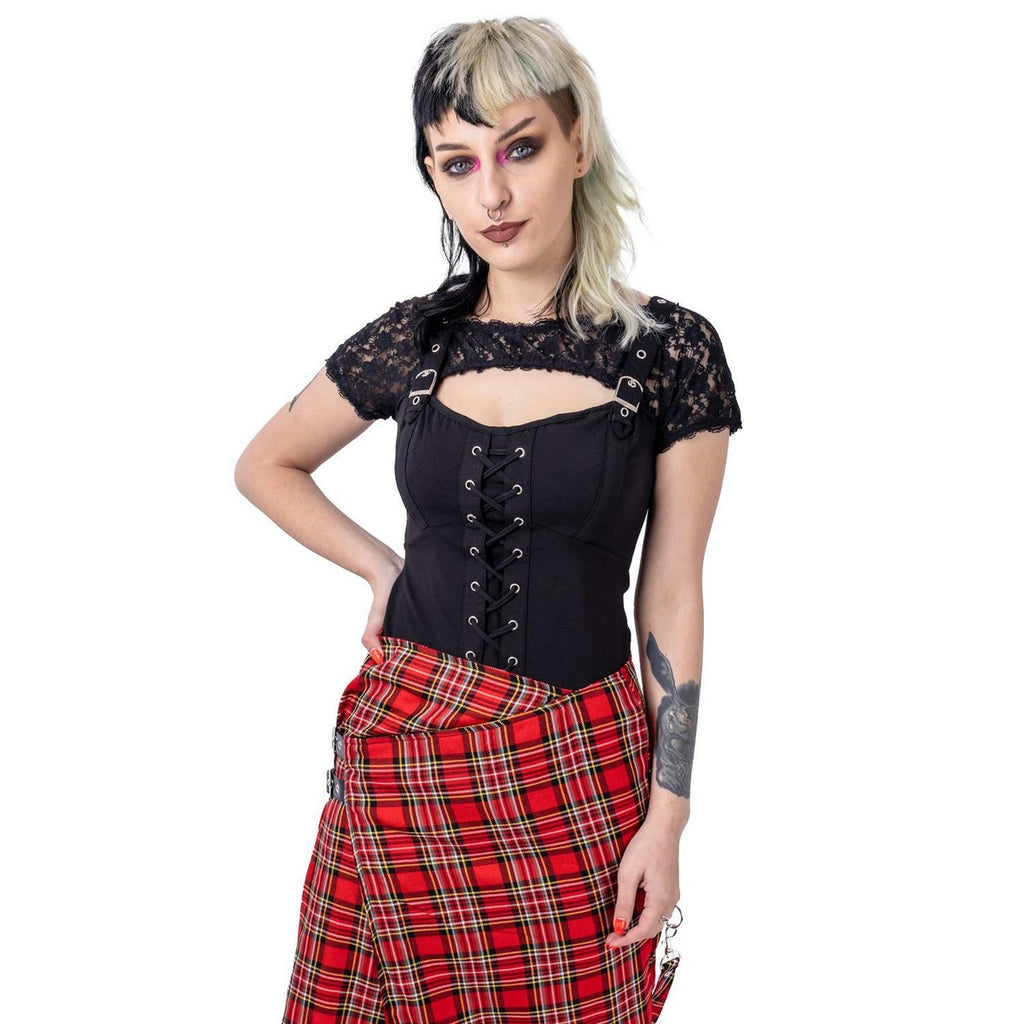 Lace Up Chest Cut Out Top