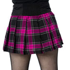 Pink Plaid Chain Mini Skirt