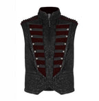 Red Ribcage Style Button Waistcoat