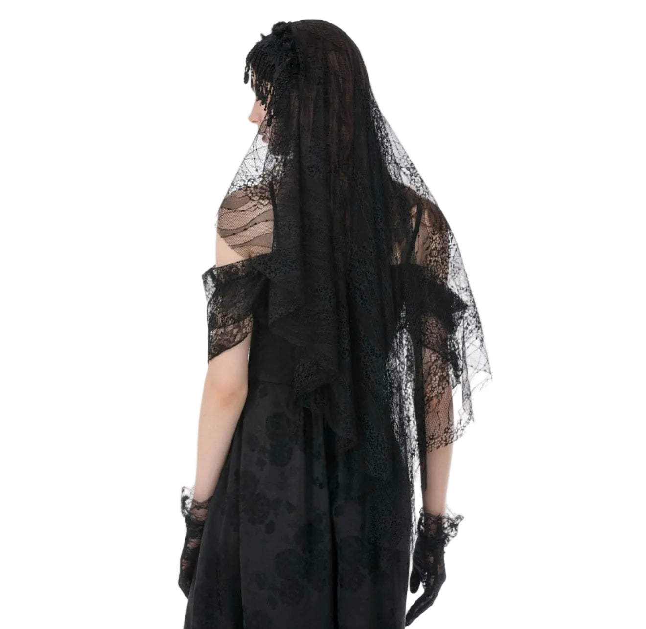 Fringe Patterned Net Veil