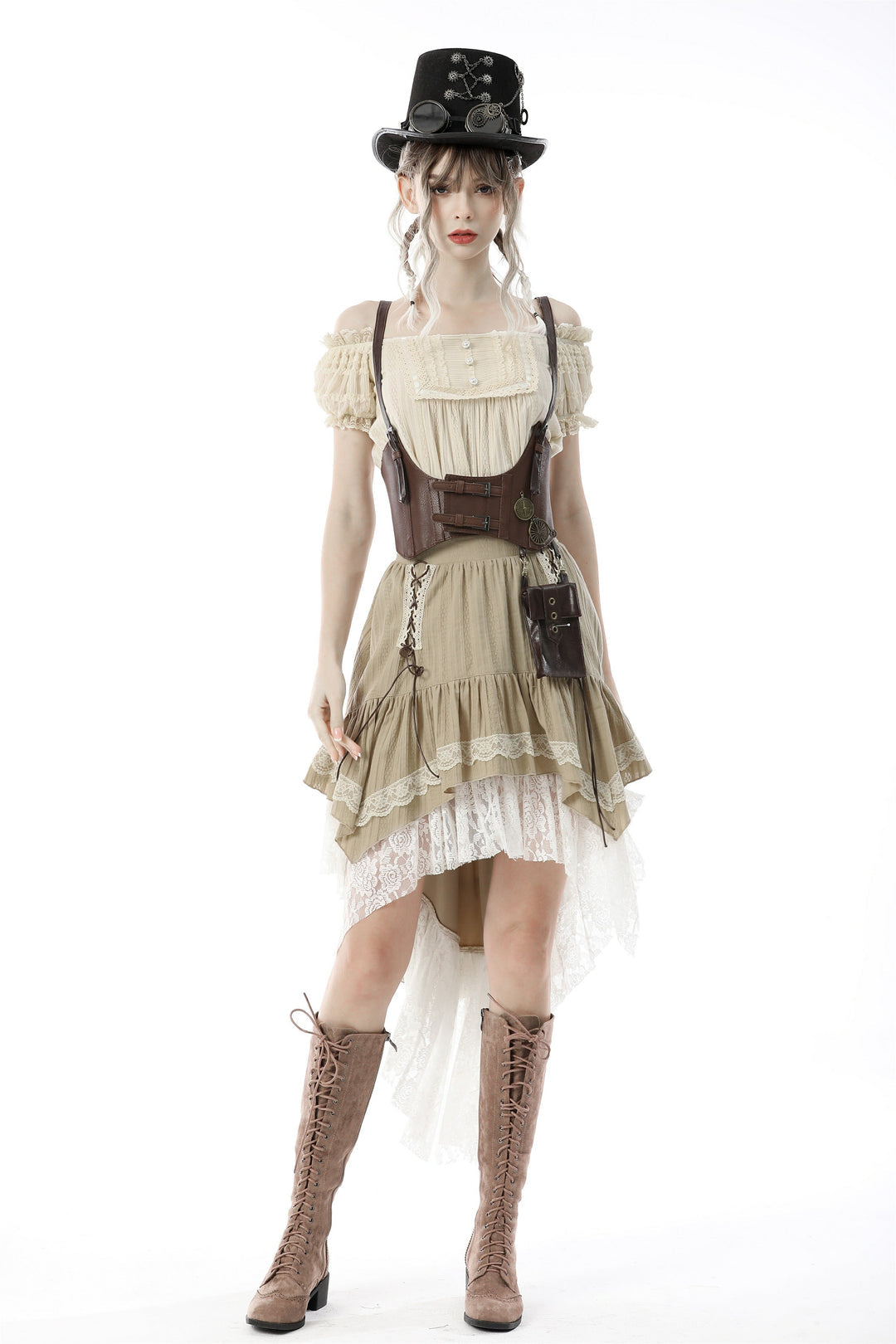 Steampunk Dovetail Cream Skirt