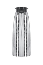 Light Mesh Eyelet Maxi Skirt