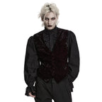 Red Crushed Velvet Waistcoat