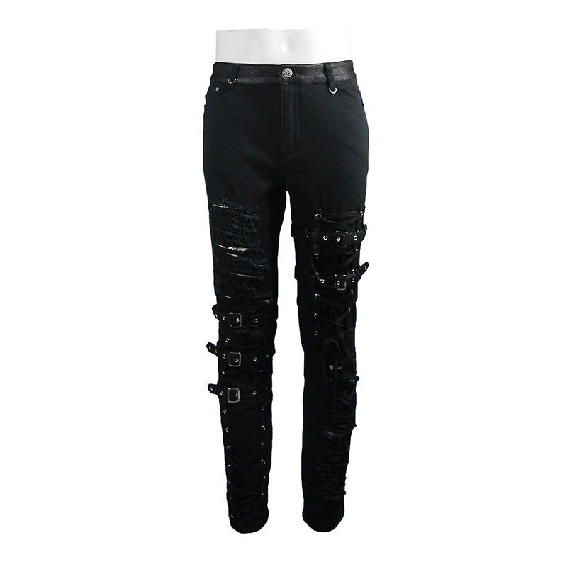 Ragged Punk Buckle Trousers