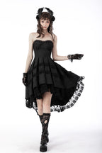 Pleated Frill Big Bow Prom Dress