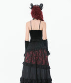 Velvet Red Lace Up Corset Top