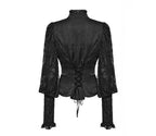 Ruffle High Neck Lace Gothic Blouse