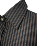 Brown Pinstripe Steampunk Shirt