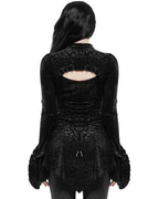 Velvet Cutout Jewel Blouse