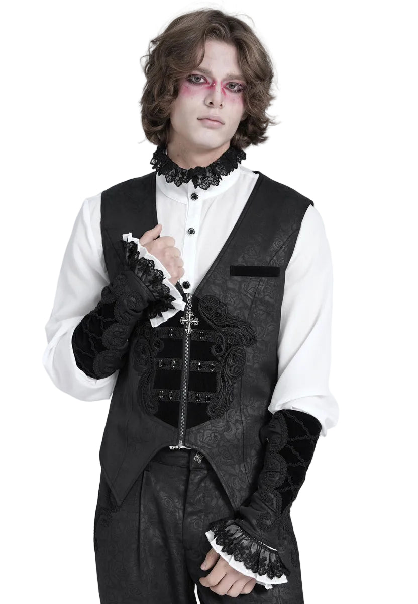 Rose Print Crucifix Waistcoat