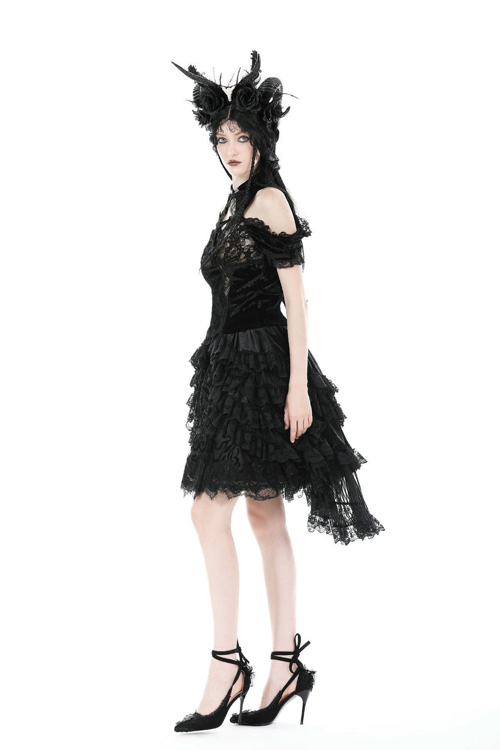 Short Hi-Lo Ruffle Tail Skirt