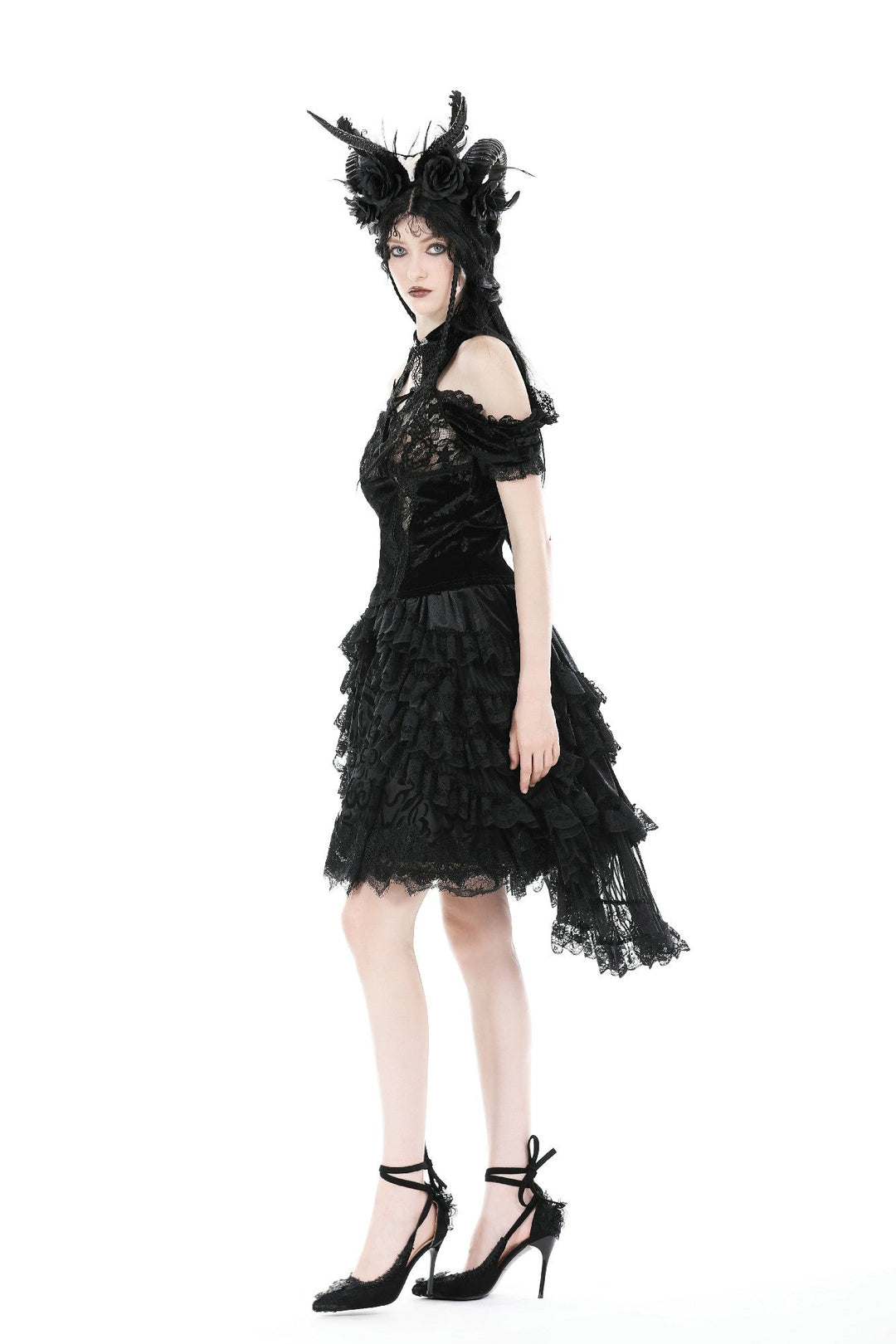 Short Hi-Lo Ruffle Tail Skirt