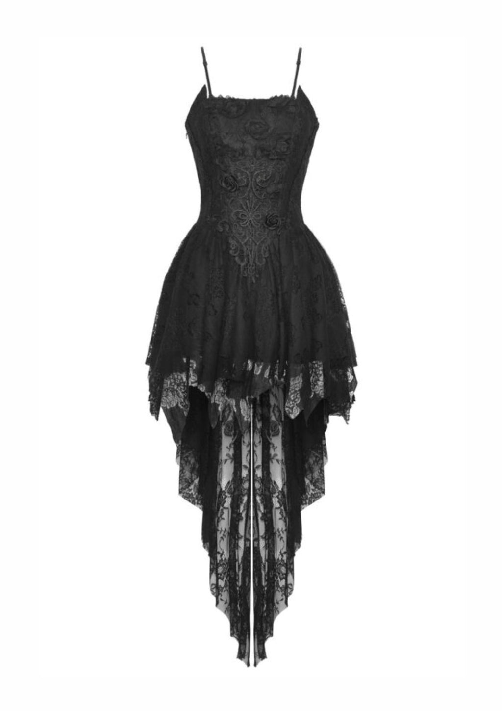 Strap Lace Trail Mini Dress