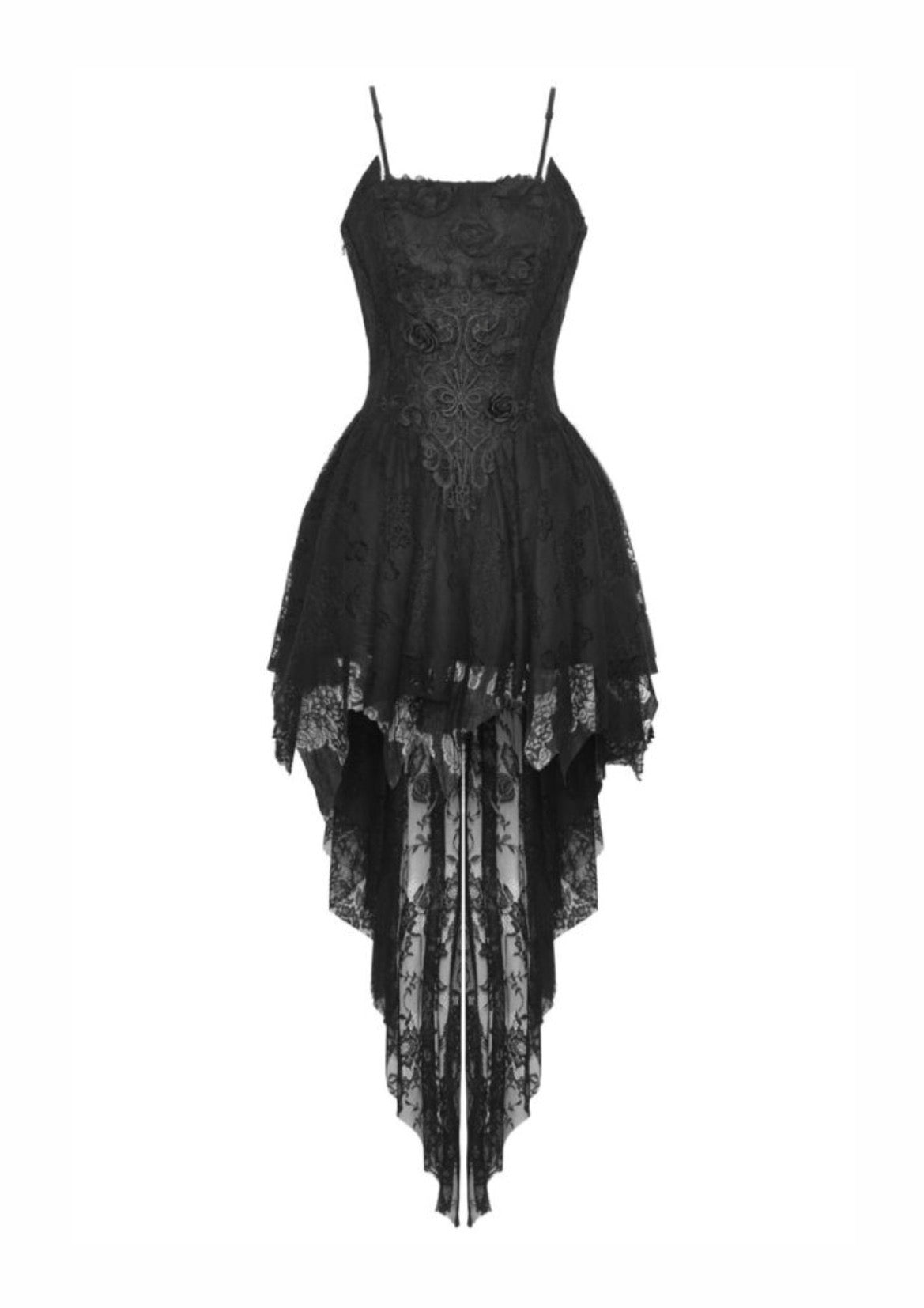 Strap Lace Trail Mini Dress
