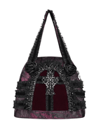 Gothic Ruffle Cross Handbag