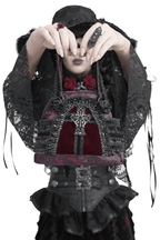 Gothic Ruffle Cross Handbag