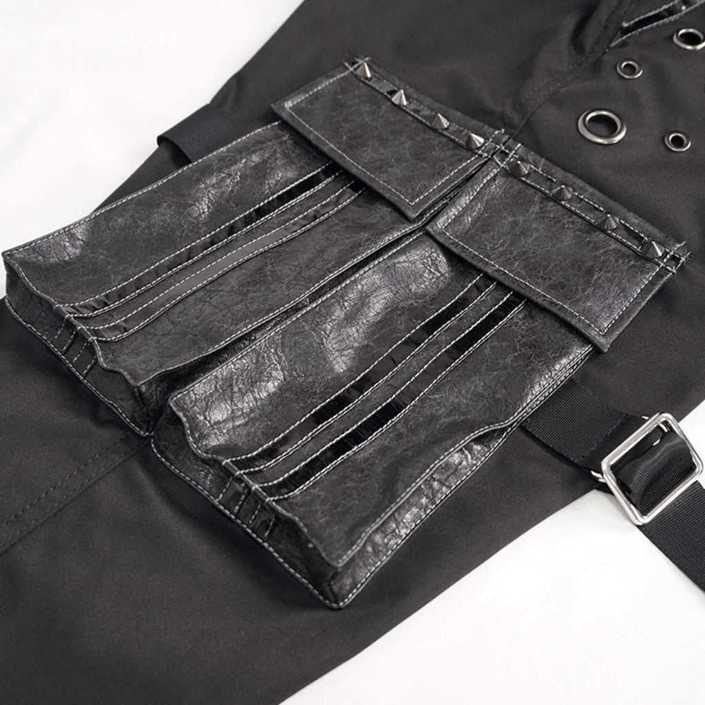 Punk Studded Cuffed Trousers