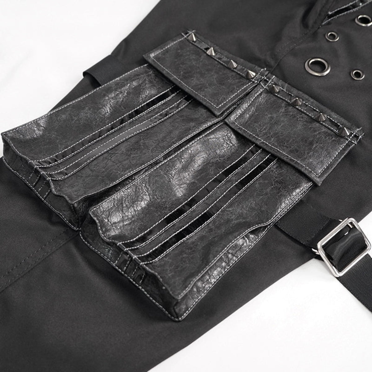 Punk Studded Cuffed Trousers