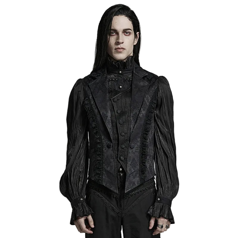 Elegant Jacquard Lapel Waistcoat