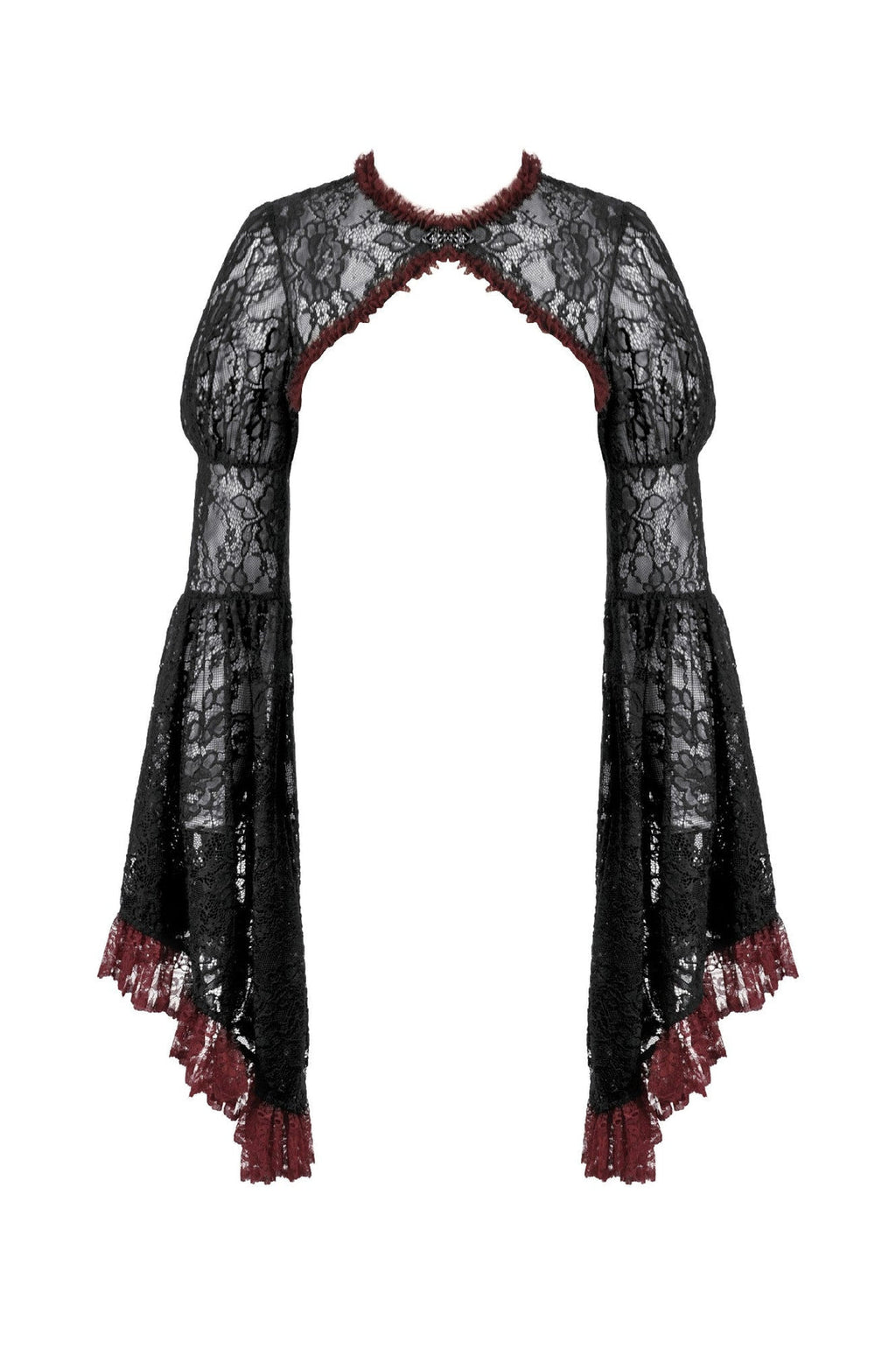 Red Rim Black Lace Bolero